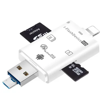 Card Reader USB, Micro USB, SD TF Adapter za Apple, Android Telefon, prenosnik Dodatki OTG Card Reader Smart Pomnilnik kartica SD Card Reader