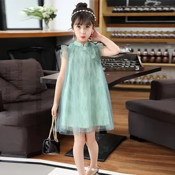 Otroci Obleke Narod Veter Rese Dekle Čipke Cheongsam Kitajske Sodobne Preja Krilo Ženske Kitajska Tradicionalna Obleka Princess Qi Pao