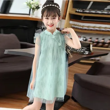Otroci Obleke Narod Veter Rese Dekle Čipke Cheongsam Kitajske Sodobne Preja Krilo Ženske Kitajska Tradicionalna Obleka Princess Qi Pao