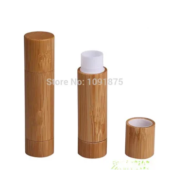 20pcs 5ml Krog Naravnega bambusa balzam za ustnice posodo šminka cev DIY kozmetični lip gloss steklenico ličila za ustnice palico cev