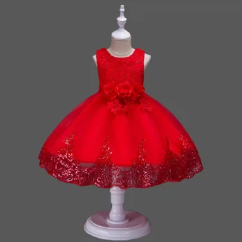 Otroci Til Princesa Obleko Za Deklice, Vezenje Žogo Obleke Baby Roža Punca Obleke Za Svate Kostume Rojstni Dan Oblačila