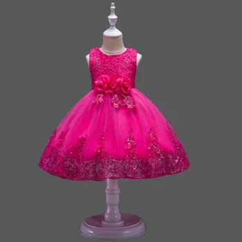 Otroci Til Princesa Obleko Za Deklice, Vezenje Žogo Obleke Baby Roža Punca Obleke Za Svate Kostume Rojstni Dan Oblačila