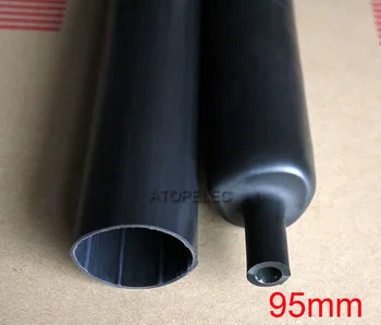 95mm Premer Lepilo Obložene 3:1 Heat Shrink Tube Dvojno Steno Lepila in Ovijte Žice Nepremočljiva Črne Barve 1.22 M Dolžina