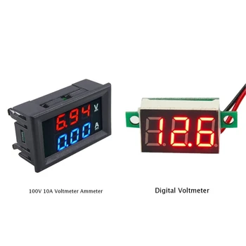 DC 100V Voltmeter Ampermeter Modra+ Rdeča LED Dual Digital Amp Volt Amp Meter Vroče Prodaje