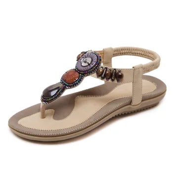 Smirnovi 2018 priljubljen način preživljanja prostega ženske sandale t-vezani barva prosti čas etnične prosti čas poletne sandale velika velikost 34-45