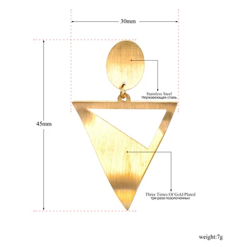 JeeMango Motnega, Ukrivljene Površine Geometrije Iz Nerjavečega Jekla, Uhani Zlato & Srebrna Barva Nakit Pretirana Element E18488