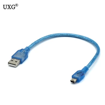 5m 16 ft USB 2.0 Tip A Moški Mini 5P Moški Mini 5P USB Kabel M/M, Dvojna Zaščita(Folija+Pleteni) Premium Kakovosti, Transparentno Modra