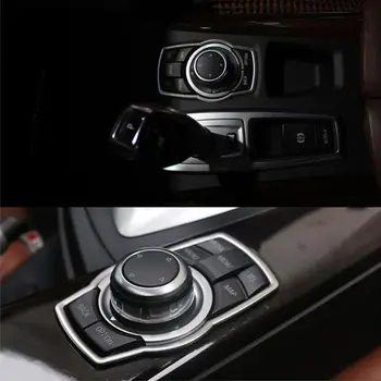 Notranje Preureditve Multimedijskih Gumbov Kritje Za BMW X1 X3 X5 X6 F20 F01 F30 F15 F34 F31 iz Nerjavečega Jekla, Avto Dodatki