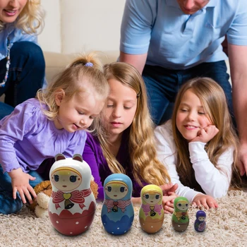 Basswood Matryoshka Lutke Igrače ruske Gnezdenje Babushka Lutke za Otroke, Odrasle Ročno Obrt ruske Gnezdenje Lutke 5x