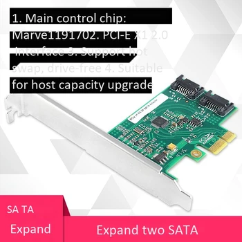 PCIe X1 2-Vrata SATA3 Širitev Kartici Strežnik za razširjanje Voznik-Brezplačno Podpira Hot-Swappable