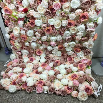SPR roll up poroko umetne svile rose cvet stenske luči svile umetno steno cvet