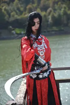 COSSUN Tian Guan Ci Fu Hudi duh kralja Hua cheng Cosplay Črno Dolgo Cosplay Costmes s plašč all set