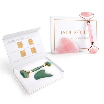 Obraz Jade Roller Masaža Rose Quartz Naravnega Kamna Kristalno Vitkejši, Dvigalo Gubam Dvojno Brado Odstranjevalec Beauty Care Hujšanje Orodja
