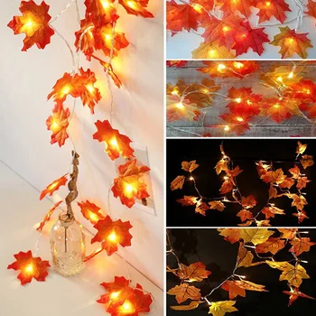 Maple Leaf Oblikovan LED Luči Niz Vrt Božič Žarnica Garland Svetlobo Baterije Počitnice svate, Dekoracijo Doma Led Žarnice
