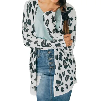 SAGACE Plus Velikost Jeseni Ženske Letnik Kimono Jopico Dolge Srajce Seksi Leopard Tiskanja Bluze z Dolgimi Rokavi Priložnostne Plaži Kritje