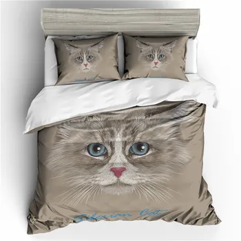3d 3piece mačka posteljnina nabor king size risanka rjuhe kritje nastavite kraljica velikosti otroci Bedclothes odeja kritje vzglavnik
