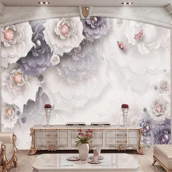 Milofi po meri 3D ozadje zidana peony nakit cvet dnevna soba ozadju dekoracijo sten slikarstvo, freska ozadje