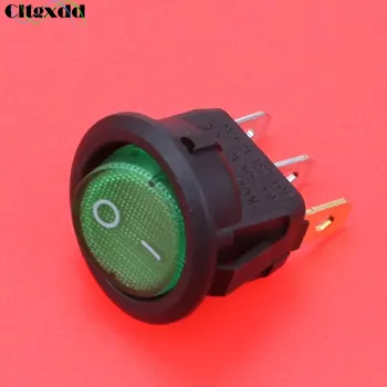Cltgxdd 1Pcs Krog Rocker Switch 3 pin 6A 250V / 10A 125V AC W/ LED Luči preklopno Stikalo SPST ON-OFF Električni Nadzor