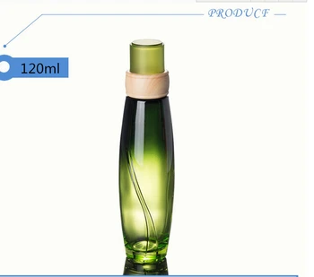 10PCS 120ml Zeleni Steklenici Z Zeleno Skp Lesene Oblikovanje Stekla Kozmetične Embalaže Emulzija Losjon Bistvo Olja, Tonika Steklenico