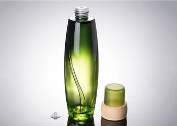 10PCS 120ml Zeleni Steklenici Z Zeleno Skp Lesene Oblikovanje Stekla Kozmetične Embalaže Emulzija Losjon Bistvo Olja, Tonika Steklenico