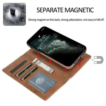 20pcs Snemljiv Usnjena torbica Za iPhone 12 Max Pro Mini 2020 11 Pro Magnetic Telefon Kritje Za iPhone XS Max XR X Plus 8 7 6 SE