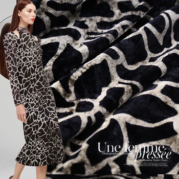 Leopard natisniti žameta, svile tkanine, mehko in občutljivo obleko tkanine cheongsam žameta, svile tkanine debelo svileno krpo 114 cm