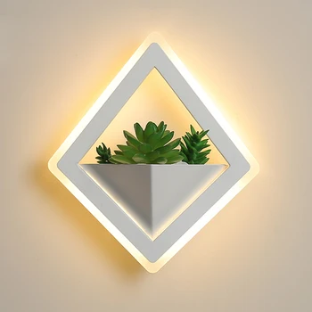 LED Stenska Svetilka diamond Akril 10W Simulirani zelenih rastlin, led stene luči zaprtih Rov AC85~260V spalnica Verando, Hodnik, Balkon
