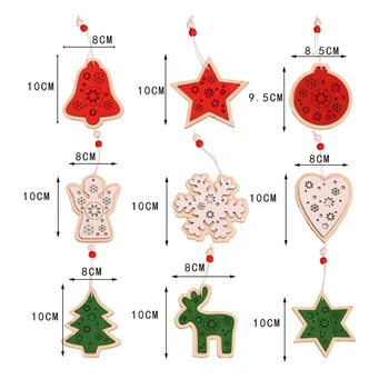 3Pcs Lesene Božična Zvezda Drevo Jelena Novo Leto, Božič Stranka Obesek Visi Dekor Dekorativne elemente Božič ustvarjalne obrti