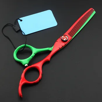 Strokovno Japonska 440c 6 inch žaru barve las salon, škarje za rezanje barber makas redčenje frizerske škarje, škarje za set