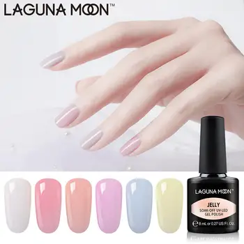 Lagunamoon Nude Barve Jelly Gel nohte z UV LED Soak Off Lakov, Lak Manikira Pedikura Salon 8ml