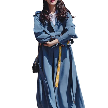 2020 Jeseni Ženske Jarek Plašč S Pasom Modra Barva Obleke Kaki Plašč Casaco Feminino Harajuku Abrigo Mujer Jarek Femme