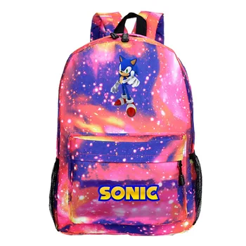 Sonic nahrbtnik Šola Risanke Nahrbtnik Otrok Fantje Dekleta Šolsko Torbo Moda Priljubljena Vzorec Laptop Oprtnik za Najstnike