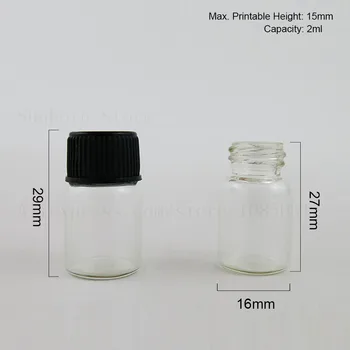 Majhno Stekleničko Stekla DIY Posode Mini Jar 2ml srčkan testni Vzorec Vial Kozmetični e Tekočine Majhen Vijak pokrovček steklenice 500pcs