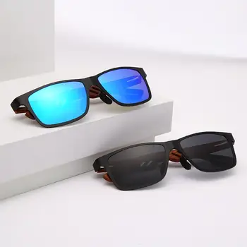 LongKeeper Moda Polarizirana sončna Očala Moške blagovne Znamke, Oblikovanje Bambus Ogledalo sončna Očala Lesene Vožnje Buljiti Oculos De Sol masculino