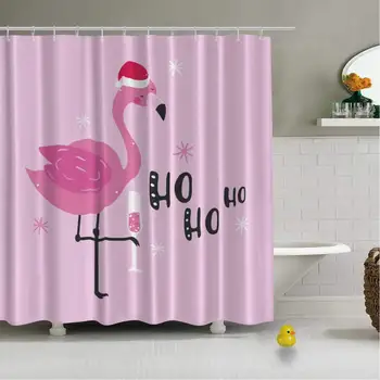 Voščilnico, Flamingo Šampanjec Božično Ozadje Vektor Moderne Tuš Zavesa, za Hotel Kopel,72