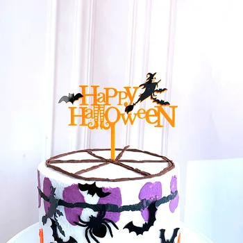 2021 Nov Srečen Halloween Akril Torto Pokrivalo Trik ali Zdravljenje Čarovnica Črna Mačka Torto Pokrivalo Za Halloween Torta Okraski