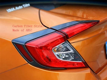 Lapetus Ogljikovih Vlaken ABS Avto Styling Zadnja vrata prtljažnika Luči Veke Obrvi Kritje Trim 4 Kos Za Honda Civic 2016 2017 Limuzina
