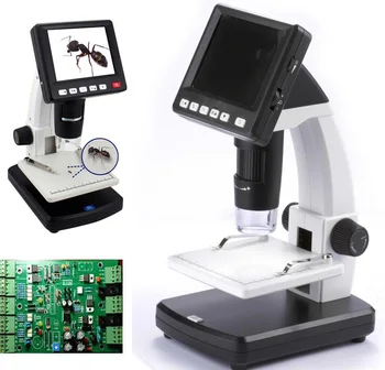 Strokovno 500X 5M Digitalni Mikroskop, 3,5-palčni HD Zaslon LCD 1200 Čas Zoom, 8 LED diod Magnifer USB/AV Fotoaparat