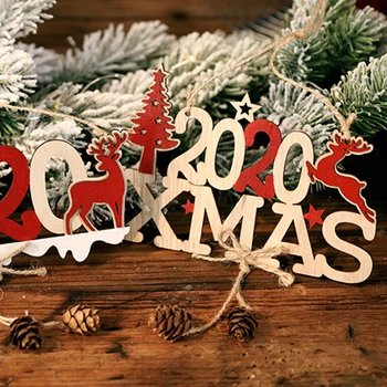 Elegantna Okras Božič Obesek za Dekor Božič Drevo Lasersko Rezanje Lesa Obesek Ustvarjalne Dvorišče Vrata Dekoracijo