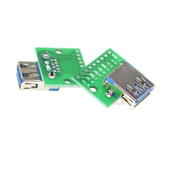 5PCS USB A-tip 3.0 ŽENSKI VTIČNICO DIP ODBOR IGRIŠČU 2.54 MM, usb-a, USB-3.0 ženski JACK vtič PRIKLJUČEK prilagodilnik Pretvornika