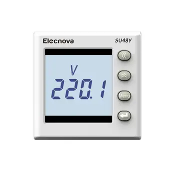 SU48Y 48*48 mm enofazni digitalni lcd zaslon nameščen ac voltmeter