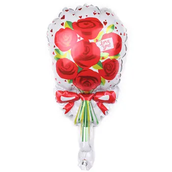 16inch Rose Cvet Folija Baloni Holding Šopek Ballon Rojstni dan, Poroko Anniversaire Dekoracijo za Valentinovo Stranka Dobave