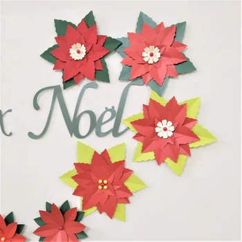 Papir Vesel Božič Cvetje Nastavite Božič Dom Dekor Stranka Luči Božič, Joyeux Noel Flores Feliz Navidad Rdečo Rožo