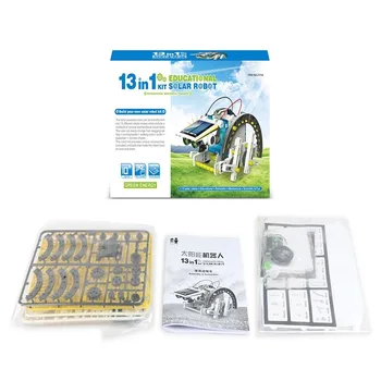 13 v 1 otroške Puzzle DIY Sestavljeni Igrače Elektronske Uganke Self-nameščeni Sončni avtomobilčki Inteligenten Robot Izobraževalne Igrače