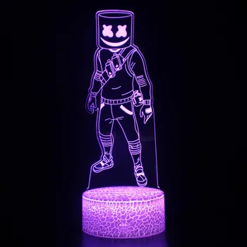 Hongcui Noč LED Luči Novost 3D lučka Luštna Igrača Darilo 7 ColorCartoon Vzdušje Lučka Za Otroke, Otroci Soba