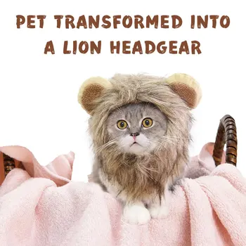 Luštna Mačka Preoblikovanje v Dekorativne Pet Headdress Lasuljo Lev Pokrivala Smešno Rešitve za Mala Mačka Pes Mucek Kuža, Cosplay