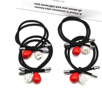 Visoko elastična pokrivala rdeča kaplja vode kroglice krog kroglic dlake vrv vrtanje žogo gumico dvojni trak kroglice dodatki za lase