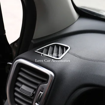 Za leto 2016 KIA Sportage 2017 Majhne klima Izhodni Prezračevalni Pokrov Notranje zadeve Okvir Plošča Trim ABS Chrome Avto styling Dodatki