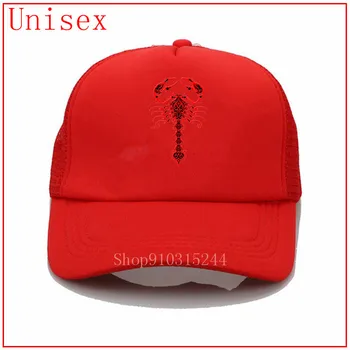 Rdeče in Črno Plemenski Scorpion adut klobuk baseball kapa s šcitnikom ženske, otroke, poleti pokrivalo za dekleta, moški oblikovalec klobuki in kape