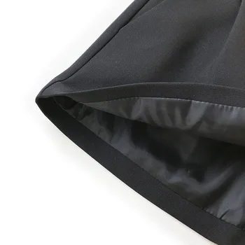 2019 visoko pasu hlače za ženske črna siva poletje pasu hlače elegantno urad dama žep hlače feminino pomlad širok noge hlače
